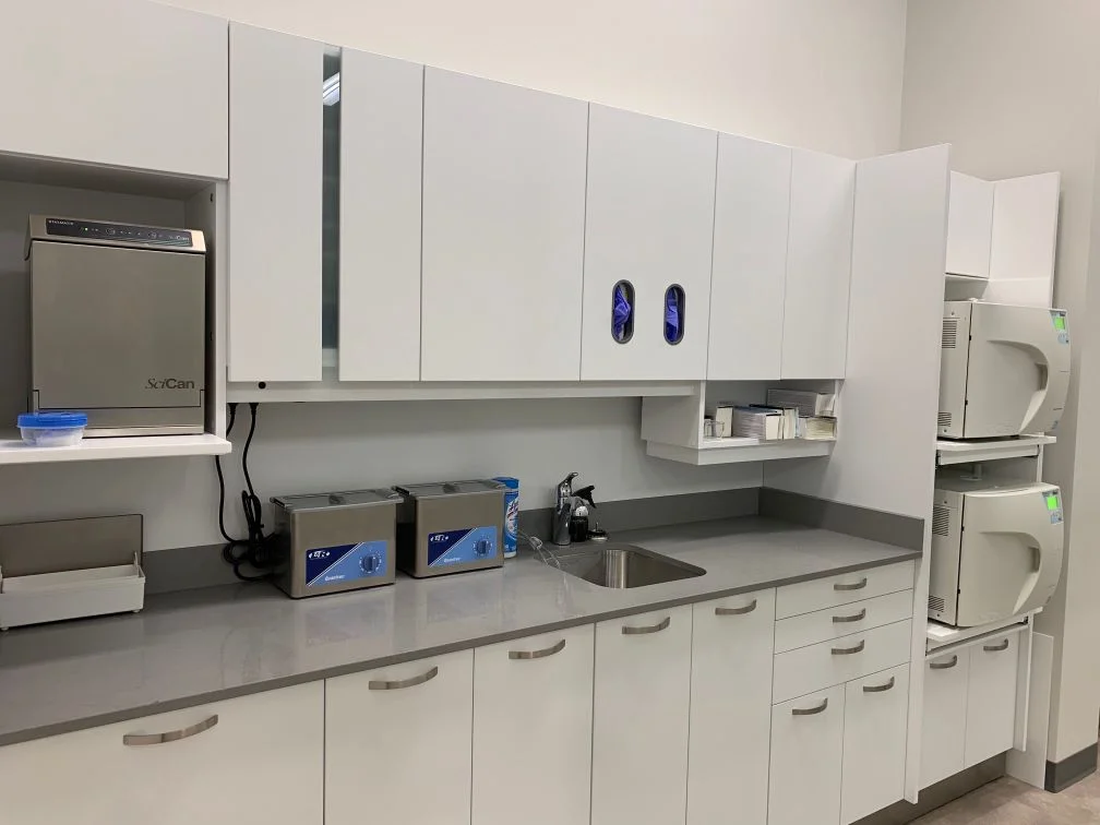 Fully-equipped sterilization station with SciCan autoclaves and ultrasonic cleaners at Allard Station Dental