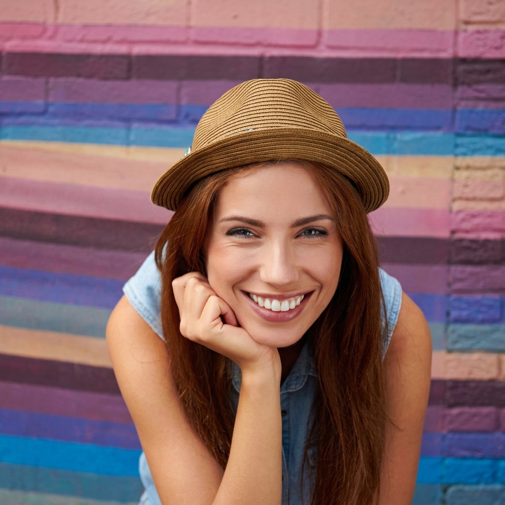 Confident smile showing balanced, symmetrical gum line after laser contouring